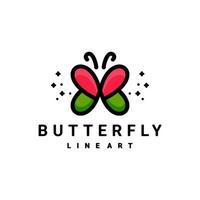 il fumetto del logo è creato nello stile della linea artistica che forma la farfalla vettore