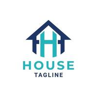 combinazione di casa e lettera h, logo design vettoriale piatto minimalista in colore di sfondo bianco