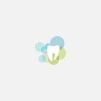 modello di logo della clinica odontoiatrica, vettore di disegni del logo di cure dentistiche, stile lineare del modello vettoriale di progettazione del logo di ammaccatura sanitaria. icona del concetto di logotipo di clinica odontoiatrica. dente denti sorriso dentista logo,