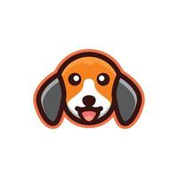 design semplice del logo di vettore della mascotte dei bambini del cane