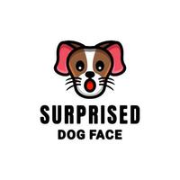 design semplice del logo della mascotte vettoriale sorpreso dog.for, icona, t-shirt o come desideri