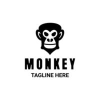 semplice mascotte vettore logo design scimmia di colore nero