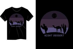 design della maglietta vintage cammello da dessert notturno vettore