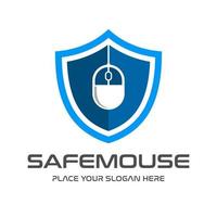 modello di logo vettoriale mouse sicuro. questo disegno usa il simbolo di protezione. adatto per affari.