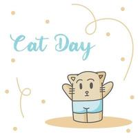 giornata mondiale del gatto. illustrazione vettoriale. vacanza. abbraccia il tuo gatto. vettore