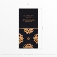 design da cartolina scuro con ornamento mandala vintage astratto. può essere utilizzato come sfondo e sfondo. elementi vettoriali eleganti e classici pronti per la stampa e la tipografia.