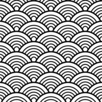 nero bianco tradizionale onda giapponese cinese seigaiha pattern di sfondo vettore