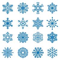 Set di fiocchi di neve Icone della neve Segno di vacanza invernale Simboli di Natale