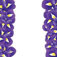 bordo di fiori di iris viola vettore