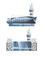 moderno aeroporto. aeroporto in uno stile piatto. isolato. illustrazione vettoriale. vettore