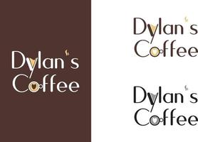 modello di progettazione logo aziendale tazza di caffè di dylan vettore