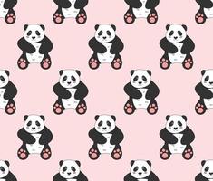 simpatico panda su sfondo rosa vettore