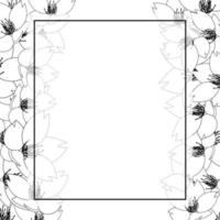 bordo della carta dell'insegna del profilo del fiore di ciliegio di sakura vettore