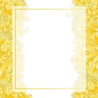 bordo della carta banner fiore crisantemo giallo. vettore