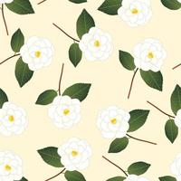 fiore di camelia bianco su sfondo avorio beige vettore