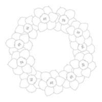 narciso - corona di fiori di narciso vettore