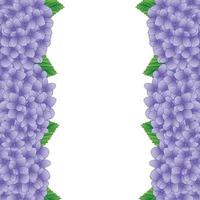 bordo di fiori di ortensia viola vettore