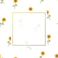 banner di girasole su sfondo bianco vettore