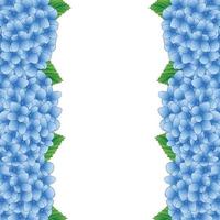 bordo di fiori di ortensia blu vettore