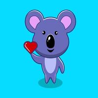 koala simpatico personaggio con cuore vettore
