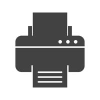 Icona del glifo stampante nera vettore