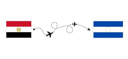 volo e viaggio dall'egitto a el salvador con il concetto di viaggio in aereo passeggeri vettore
