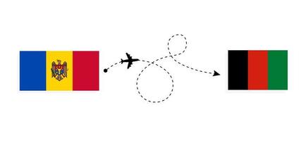 volo e viaggio dalla Moldova all'Afghanistan in base al concetto di viaggio in aereo passeggeri vettore