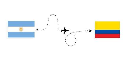 volo e viaggio dall'argentina all'ecuador con il concetto di viaggio in aereo passeggeri vettore