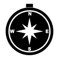 Icona del glifo del compasso nero vettore