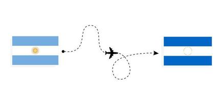 volo e viaggio dall'argentina al nicaragua con il concetto di viaggio in aereo passeggeri vettore