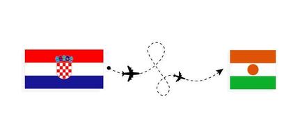 volo e viaggio dalla croazia al niger con il concetto di viaggio in aereo passeggeri vettore