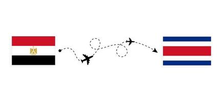 volo e viaggio dall'egitto alla costa rica con il concetto di viaggio in aereo passeggeri vettore