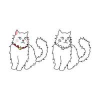 simpatico gatto persiano bianco. illustrazione vettoriale. vettore