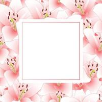 carta banner fiore giglio rosa vettore