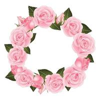 ghirlanda di fiori di rosa rosa vettore