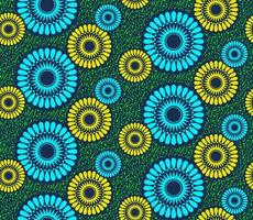 tessuto africano con stampa a cera senza cuciture, ornamento etnico fatto a mano per il tuo design, fiori etnici afro ed elementi geometrici con motivi tribali. trama vettoriale, africa tessile colorato stile di moda ankara vettore