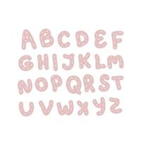 set di alfabeto rosa di lettere latine. vettore
