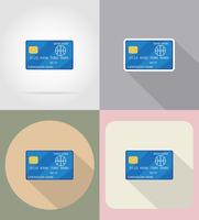 icone piane carta di credito illustrazione vettoriale