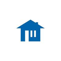 concetto di design del logo della casa blu. illustrazione vettoriale. vettore