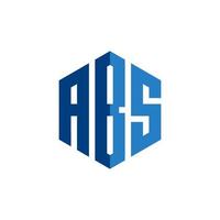 abs lettera esagono logo design vettore isolato su sfondo bianco.