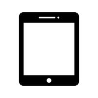 Icona del glifo del tablet nero vettore
