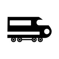 Icona del glifo del treno nero vettore