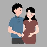 illustrazione di coppia incinta vettore