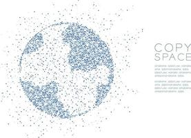 cerchio geometrico astratto punto molecola particella modello globo forma, tecnologia vr mondo business concept design blu colore illustrazione isolato su sfondo bianco con spazio copia, vettore eps 10