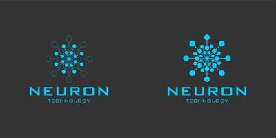 logo astratto del neurone. simbolo del neurone tecnologico vettore