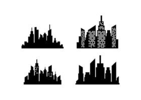 vettore del modello di progettazione dell'icona della città dell'orizzonte isolato