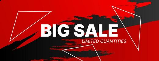 grande vendita banner sfondo in rosso, bianco e nero con illustrazione grunge.vector vettore