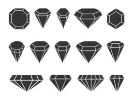 illustrazione del disegno vettoriale del set di diamanti isolata su sfondo bianco