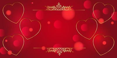 banner di san valentino rosso e oro vettore