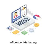 concetti di marketing influencer vettore